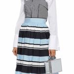 Dolce & Gabbana BLUE/WHITE STRIPED MIDI SKIRT Photo 0