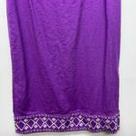 Jaclyn Smith Linen Blend Embroidered Bohemian Sleeveless Purple Dress Women's M Photo 3