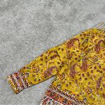 Sundance  Women’s Button Down Shirt Longsleeve Floral Joy Boho Artsy in Yellow M Photo 4