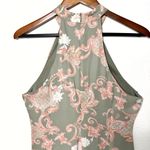 Emily Wonder green pink asymmetrical halter sheath maxi dress size small NWT Photo 6