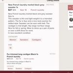 French Laundry New black brown marbled faux fur trim cardigan 1x Photo 7