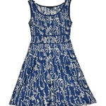 Peruvian Connection  Women's Dress Sz S Blue White Sweater Knit A-Line Sleeveless Photo 0