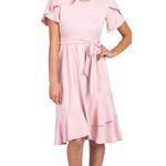 Womens Rep in J 220 Pink Blush Flutter Sleeve Jersey Knit Swing Dress Photo 0