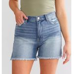 BKE [] Parker High Rise Distressed Denim Cut Off Shorts Stretch Raw Hem Size 30 Photo 0