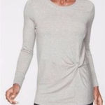 Athleta  Women's Gray Nirvana Twist Front Long Sleeve Sweatshirt Size S Photo 0