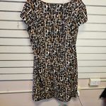 Olivia Matthews Olivia Matthew Brown and Yellow Geometric Print 20W Dress Photo 4