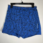 Brooks  Moment 5" Running Shorts LARGE Blue Geometric Athletic Track Pockets Photo 0