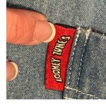 Vintage Looney Tunes denim shirt red Pocket tab no size tag fits XL W XL/XXL Blue Photo 6
