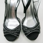 I. Miller Vintage Y2K Black Satin Rhinestone Heels Photo 2