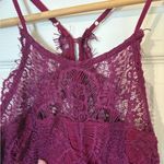 Free People  Dhaloa Magenta Lace Mini Dress Photo 4