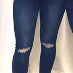 Dark Wash Distressed Jeans Blue Size 4 Photo 0