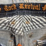 Rock Revival  Sara Boot Jeans Womens 29 Blue Dark Wash Embellished Bootcut Flap Photo 11