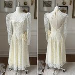 Vintage 80s Elaine’s Victorian Bridal Tea Midi Length Ivory Dress and Cape S White Photo 2