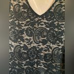 Mossimo Supply Co 🌞Mossimo Black Floral Lace Over Nude Short Sleeve Shirt Blouse #S Photo 3