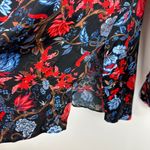 Chloe Kristyn Fleur Noir Erin Blouse Floral Long Sleeve Satin Boho Viscose XS Black Photo 4