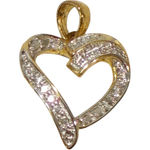 E 925 Gold Tone Heart Shaped Stone Necklace Charm Jewelry Photo 0