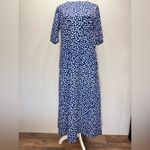 NoraCora Blue and White Floral Print Short Sleeve Midi Dress Size Small NEW Photo 4