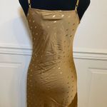 NWT Bonheur D’Amour Cowl Neck Mermaid Slip Dress Maxi Bias Cut Sz S Gold Photo 7