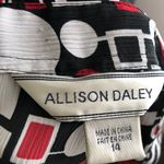 Allison Daley 80s  button up down short sleeve collared shirt red white black multicolor colorful shirt Photo 2