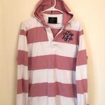 Charles River Apparel NEW Charles River Cotton Rugby Striped Hoodie Sweater Small Monogrammed P Photo 0