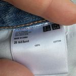 Uniqlo Mom Denim Shorts Blue Solid Wash High Rise Long Inseam Size 25 Photo 5