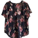 Torrid Harper Studio Crepe de Chine Flutter Short Sleeve Blouse Size 1 Floral Photo 2