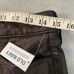 Old Navy NWT Size 8 Black Metallic Sparkle OG Straight Hight Rise Stretch Pants Photo 9