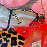 Stone Fox Swim cheetah print orange star cut out bikini bottoms dead stock vintage y2k fox swim new with tags Photo 2