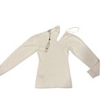 BCBGeneration  beige ribbed cutout long sleeve shirt size M Photo 1