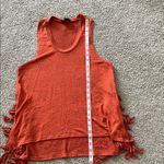 i jeans by Buffalo Burnt Orange Sleeveless Fringe Tank Top | Large Photo 7