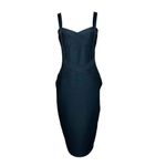 Bandage Dress Large Black Bodycon Midi Sexy Cocktail Sleeveless Hourglass L Photo 1