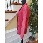 Newport News  Woman’s Red Leather Suede Jacket Trench Coat Size 8 Photo 4