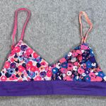 Maia Bergman Bra Top Purple Flowers Womens XS Triangle Bralette Adjustable Strap Photo 0