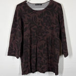 Gudrun Sjoden Floral Sweater Size Medium Brown Photo 0