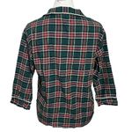 Sleepy Jones Marina Flannel Pajama Top Women’s Size XS Plaid Cotton 3/4 Sleeve Green Photo 4