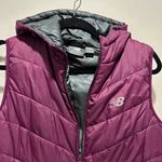 New Balance  Maroon Hooded Puffer Vest Photo 3