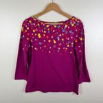 Talbots  Cotton Bateau Neck‎ Tee Lovely Floral Small Multicolor Preppy Stretch Photo 1