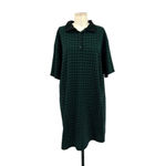 ZARA  Jacquard Polo Short Sleeve Tee Shirt Dress Green Black‎ Size Medium Photo 2