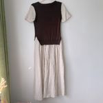 Things Between Boheme Elvie Brown & White Floral Knit Vest Overlay Midi Dress S Photo 8