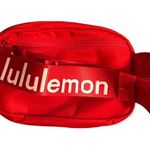 Lululemon Everywhere Belt Bag Logo White Letters Extended Strap Red Exclusive Photo 1
