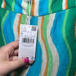 Mango  Woman Medium M Colorful Wave Print Viscose Blend Wide Leg Pants artsy boho Photo 1