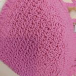 Madden NYC Crochet Pink Size Large L Crop Top Tie Floral Boho Festival Chic Photo 9
