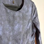 Donna Karan  blue and black patterned asymmetrical blazer jacket Photo 2