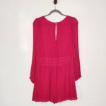By  Hot Pink Long Sleeve Romper Size Medium Anthropologie Romper Photo 1