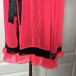Victoria's Secret Y2K  HOT PINK & BLACK LACE BABY DOLL TIE FRONT ROBE COVER UP Photo 2