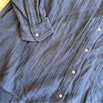 Time & Tru  Blouse Button Down Blue 16-18 XL Long Sleeve Shirt Lagenlook Plus Photo 7