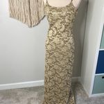 Joseph Ribkoff Vintage Gold Lace Sequin Beaded strap Formal Dress Long Gown 10 Photo 0