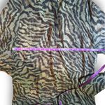 Retrofête Retrofete Sheer Silk Button Up Shirt Animal Print Tiger black tan Size Large Photo 4