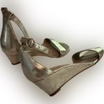 Ann Taylor  gold metallic wedge sandals 7 1/2M Photo 6