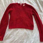 LA Hearts Fall Essential:  Red Knit Cropped Sweater Photo 0